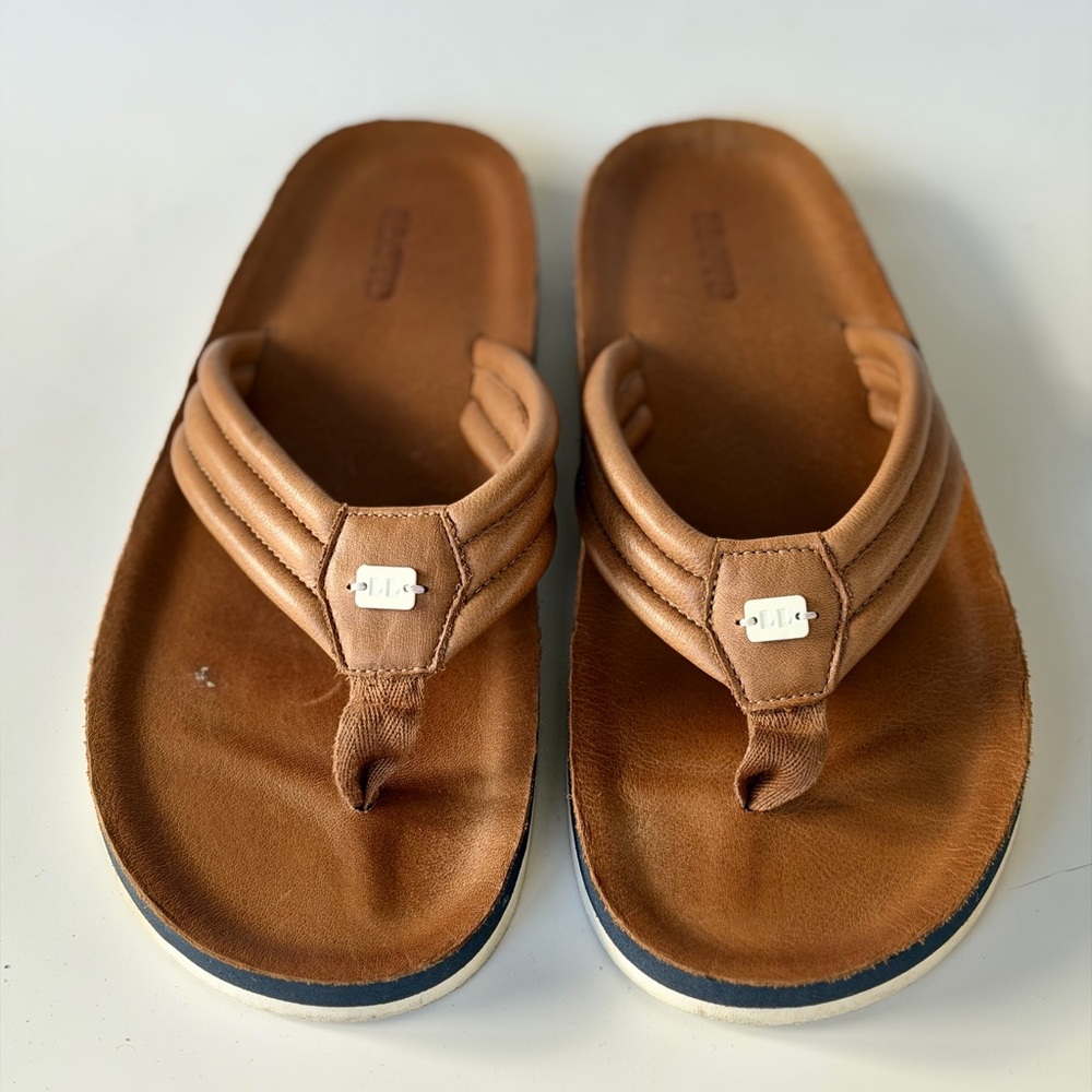 Lloyd Brown Leather Flip Flops
